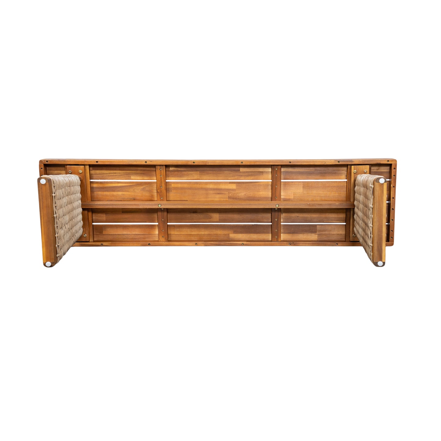 Vireor Outdoor Acacia Wood Bench, Southeast Asian charm