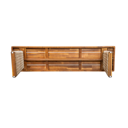 Vireor Outdoor Acacia Wood Bench, Southeast Asian charm