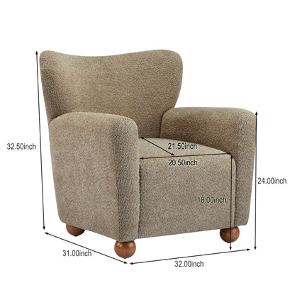 Isorylis Premium Fabric Cozy Wingback Solid Armchair