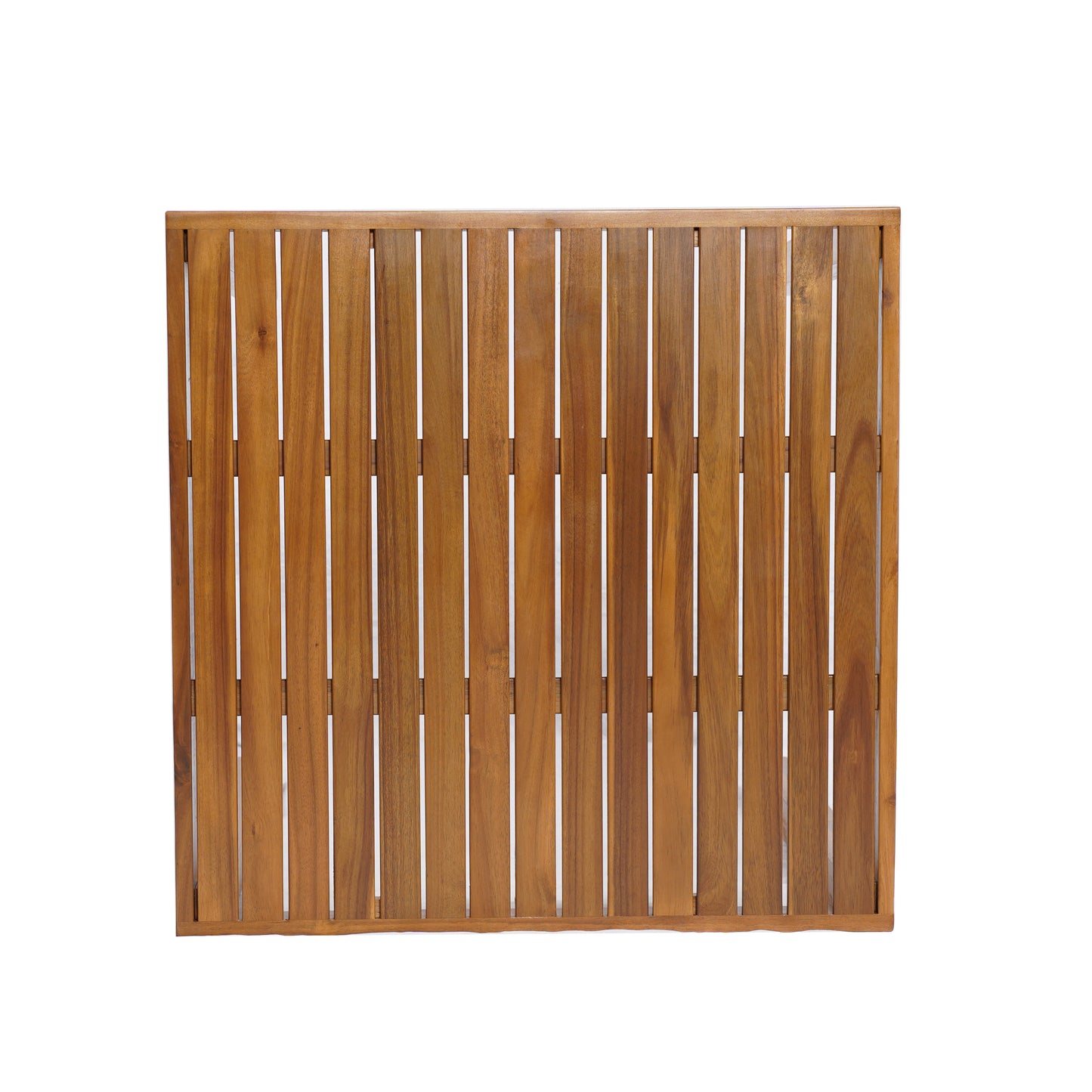 Tylarion Outdoor Acacia Wood Bar Table - Minimalistic Rectangular Slatted Design