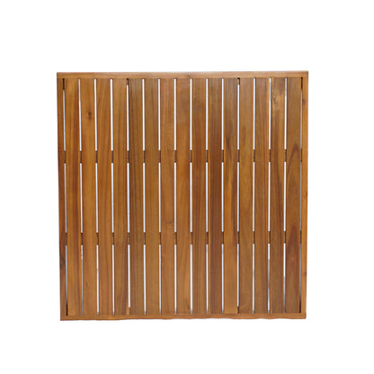 Tylarion Outdoor Acacia Wood Bar Table - Minimalistic Rectangular Slatted Design