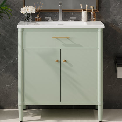 MuKi 31" Bathroom Vanity with Sink, Bathroom Cabinet with Soft Close Doors and Adjustable Shelf