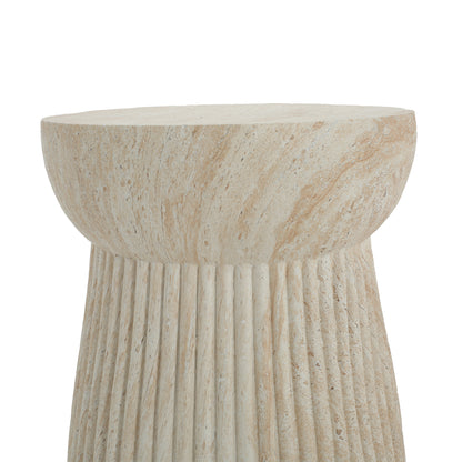 Isoldee Travertine Concrete Side Table