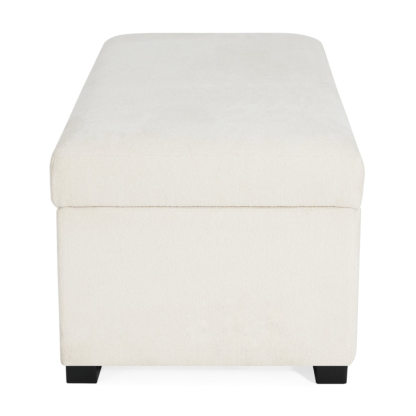 Hopehorizon Rectangle Chenile Solid Wood Storage Ottoman Chenille