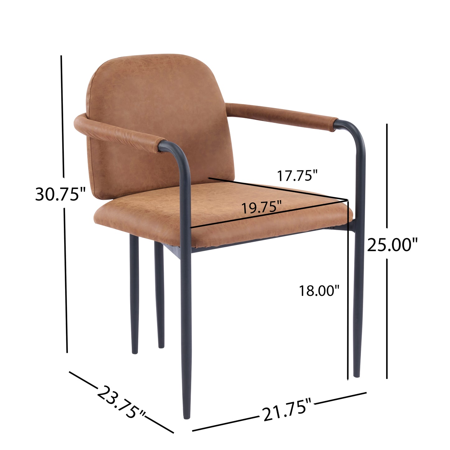 Harmonia Dinning Chair with iron frame-Set of 2