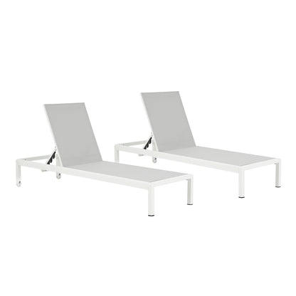 Rognar Outdoor Aluminum Pool Patio Beach Chaise Lounge Chair,Set of 2