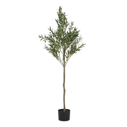 Sylvar 66" Artificial Olive Tree with Black Plastic Pot