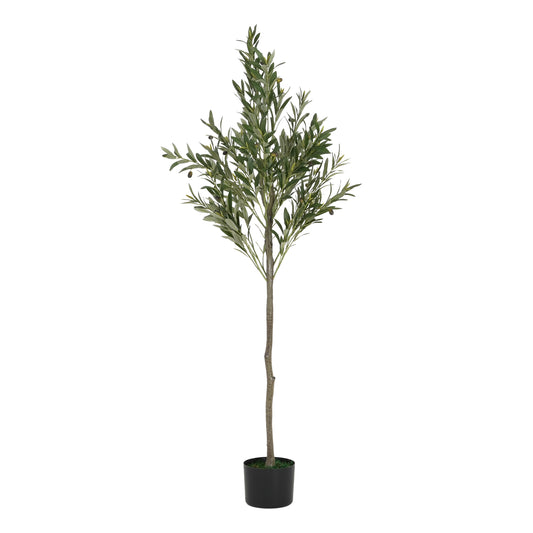 Sylvar 66" Artificial Olive Tree with Black Plastic Pot