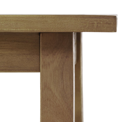 Amity  Selma Acacia Wood Outdoor Side Table, Decorative Rectangular Small Accent Table, Weather Resistant Patio End Table for Balcony Beach Pool Side, Slatted Design, Natural Stained