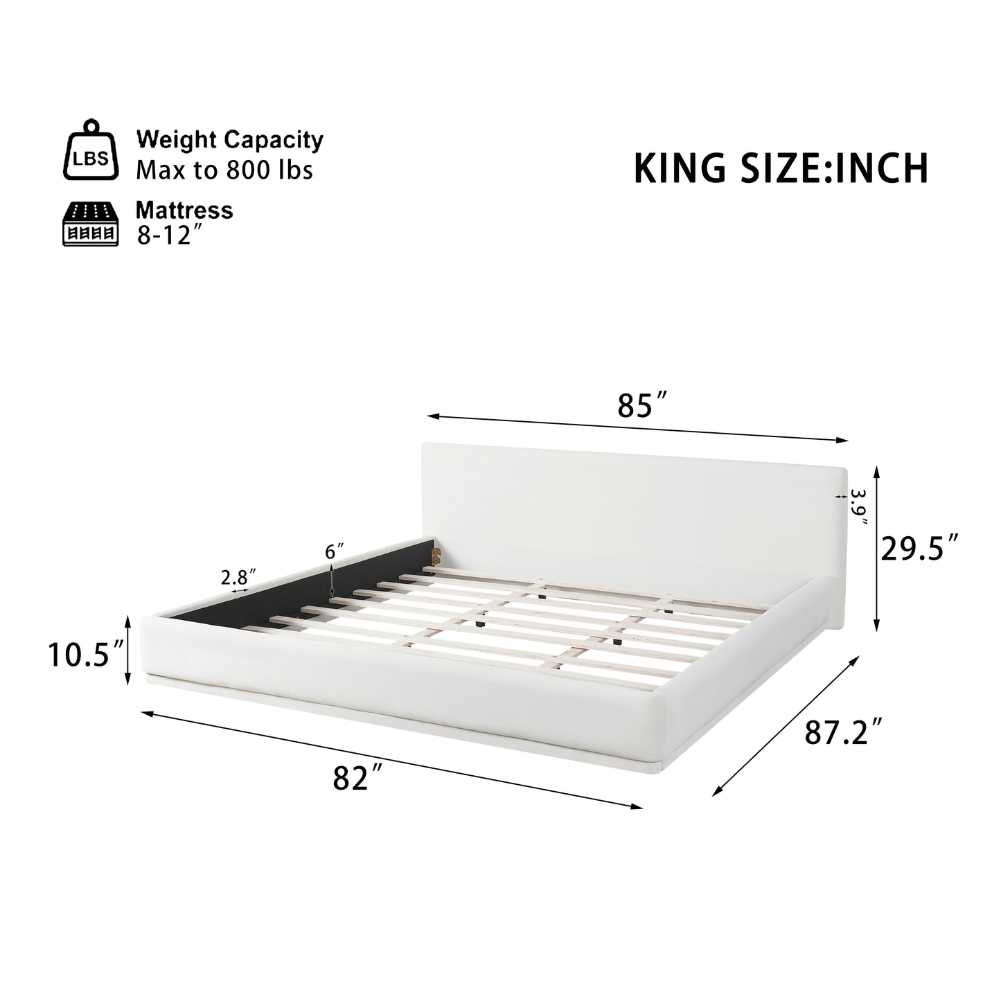 Aurelian Luxurious Soft and Comfortable Upholstered Bed