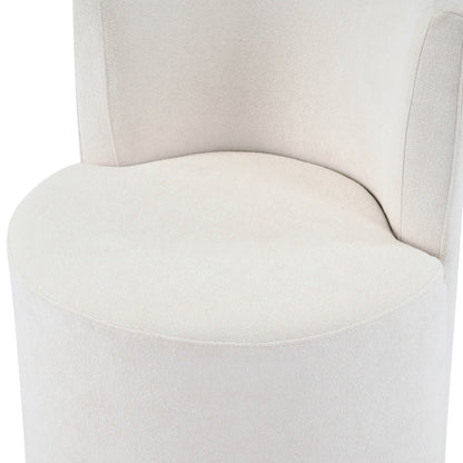 Nebula Modern Swivel Upholstered Side Chair in Beige