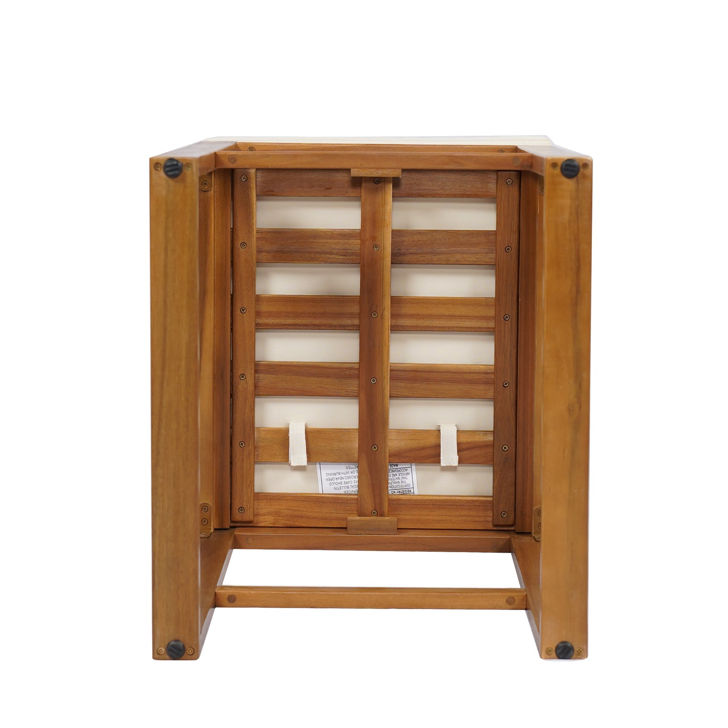 Tylarion Outdoor Rustic Acacia Wood Barstool with Cushions,Set of 2