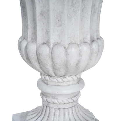 Alder Outdoor Magnesium Oxide Garden Urn Planter, Antique White
