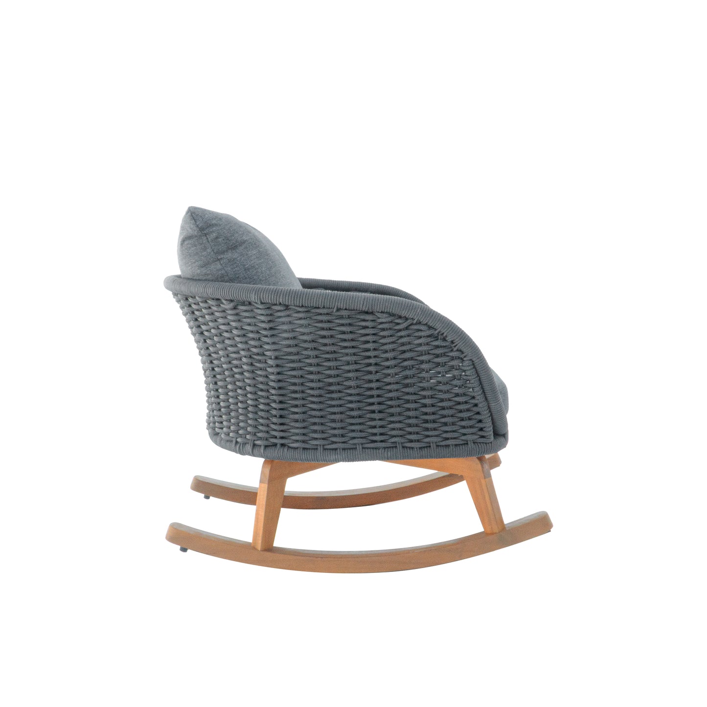 Elarvasir Contemporary Minimalist Beige Wicker Rocking Chair with Soft Polyester Cushions
