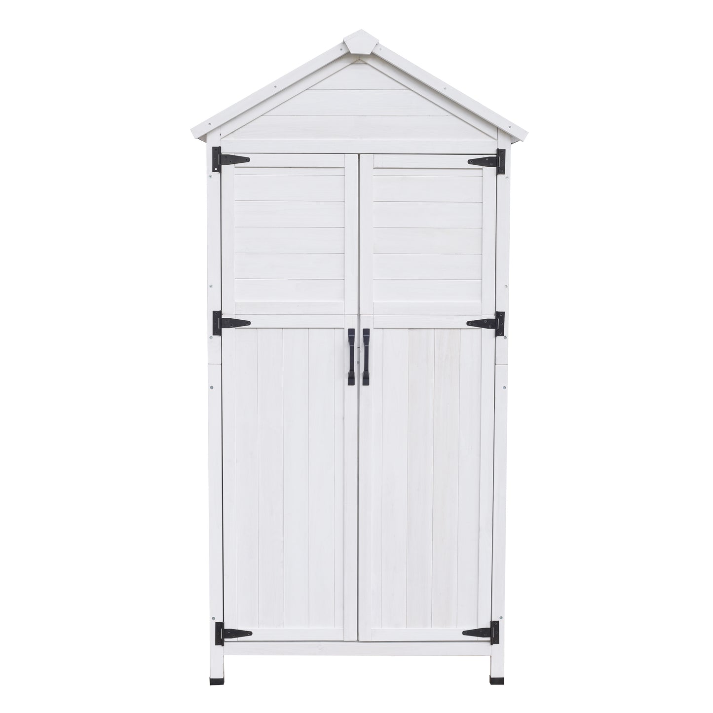 Faevyne White Fir Wood Storage Shed with Double Doors