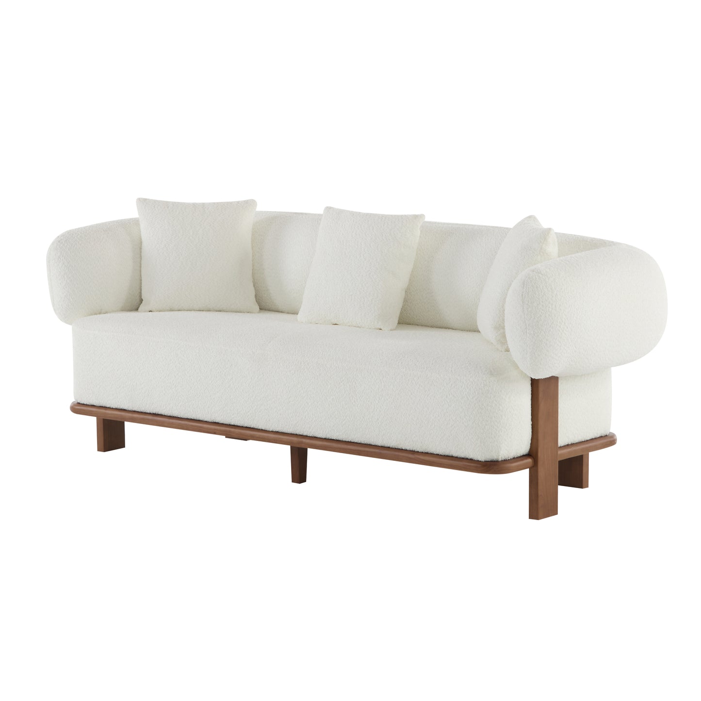 Warder Modern Round Arm Curved Soft Sofa