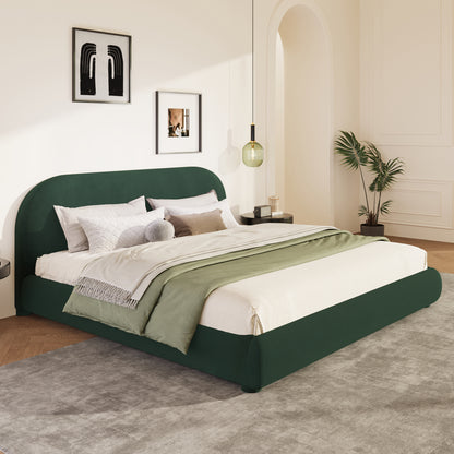 Calla Dark Green Velvet Soft Bed: Light Luxury Texture, Adding a High-end Atmosphere to Bedroom