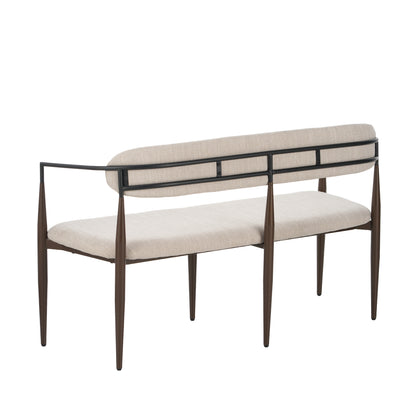 Embare Minimalist  Style Metal Loveseat Settee