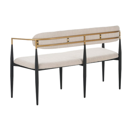Embare Minimalist  Style Metal Loveseat Settee