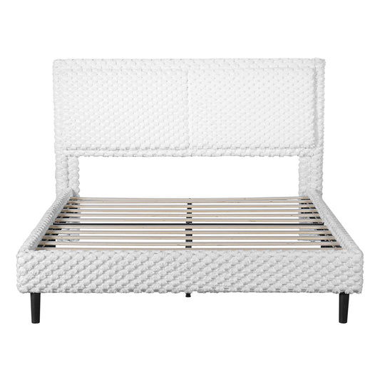 Fessil Simple Modern Plush Soft Bed Comfortable Backrest Bedroom Bed