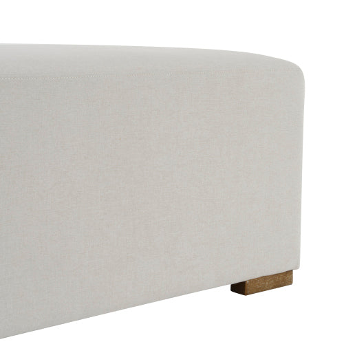 Daigojo Simple White Long Ottoman, Practical Furniture for Living Room and Bedroom