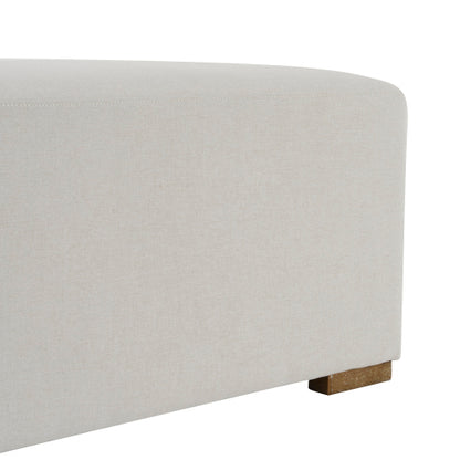 Daigojo Simple White Long Ottoman, Practical Furniture for Living Room and Bedroom