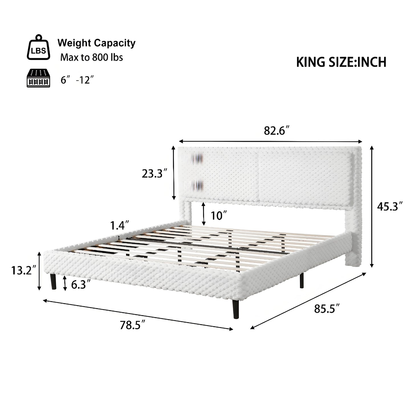 Fessil Simple Modern Plush Soft Bed Comfortable Backrest Bedroom Bed