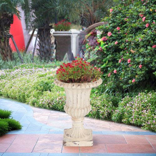 Thorven Outdoor MGO Garden Urn, Antique White