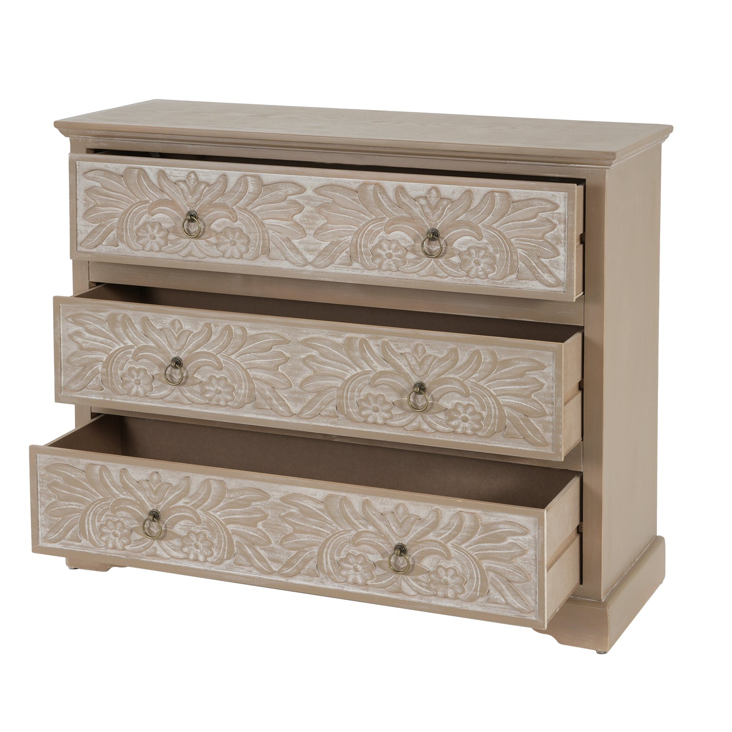 Caradoc Bohemian Style Accent Dresser With Three Drawer