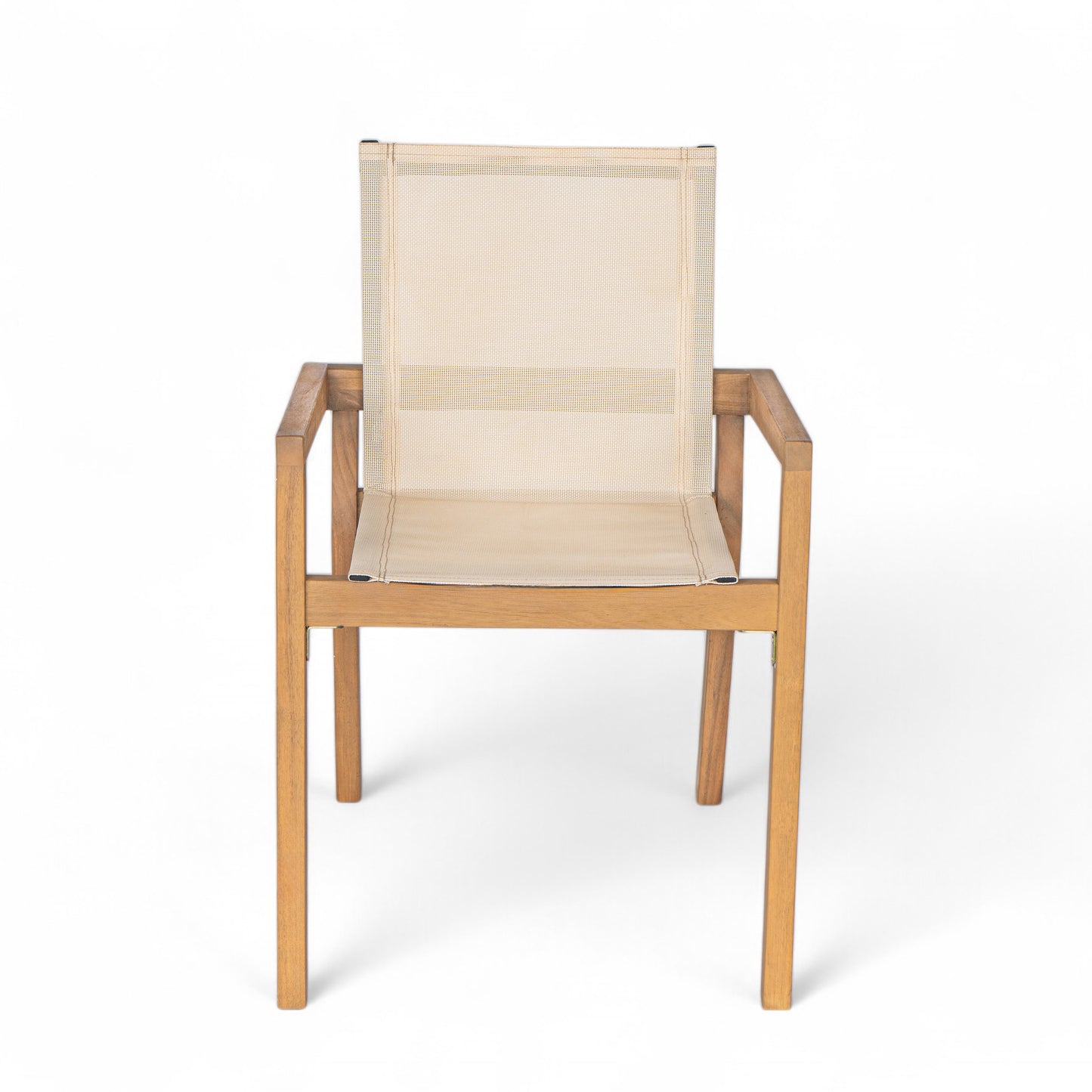 Jimmy Outdoor Acacia Wood and Mesh Dining Chairs (Set of 2)