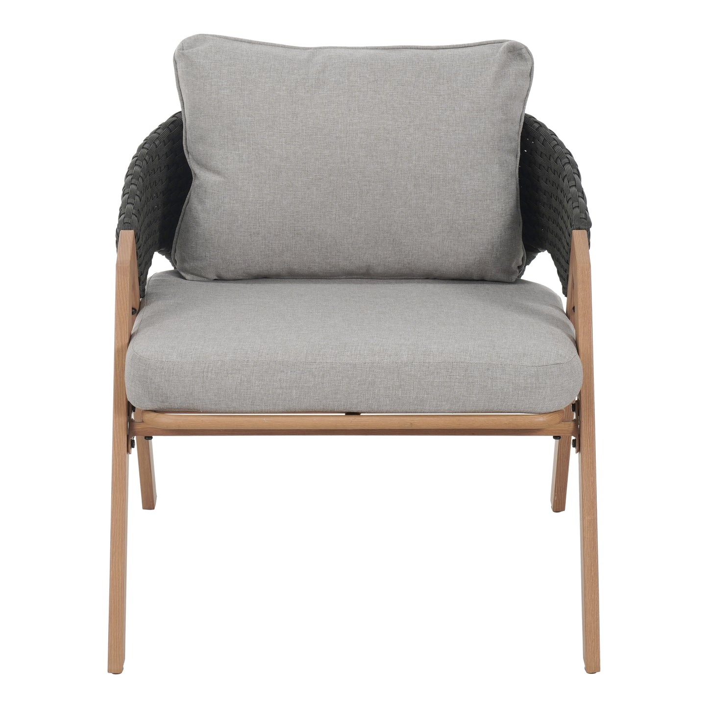 Reafter Outdoor Patio Elegant rattan Chair with Cushions (Set of 2)