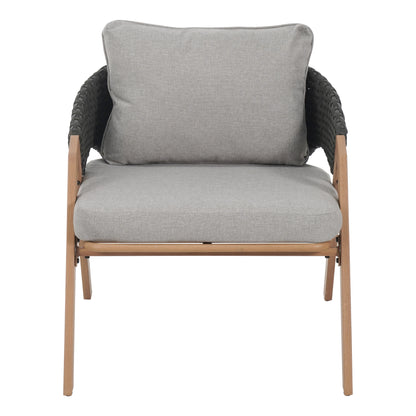Reafter Outdoor Patio Elegant rattan Chair with Cushions (Set of 2)