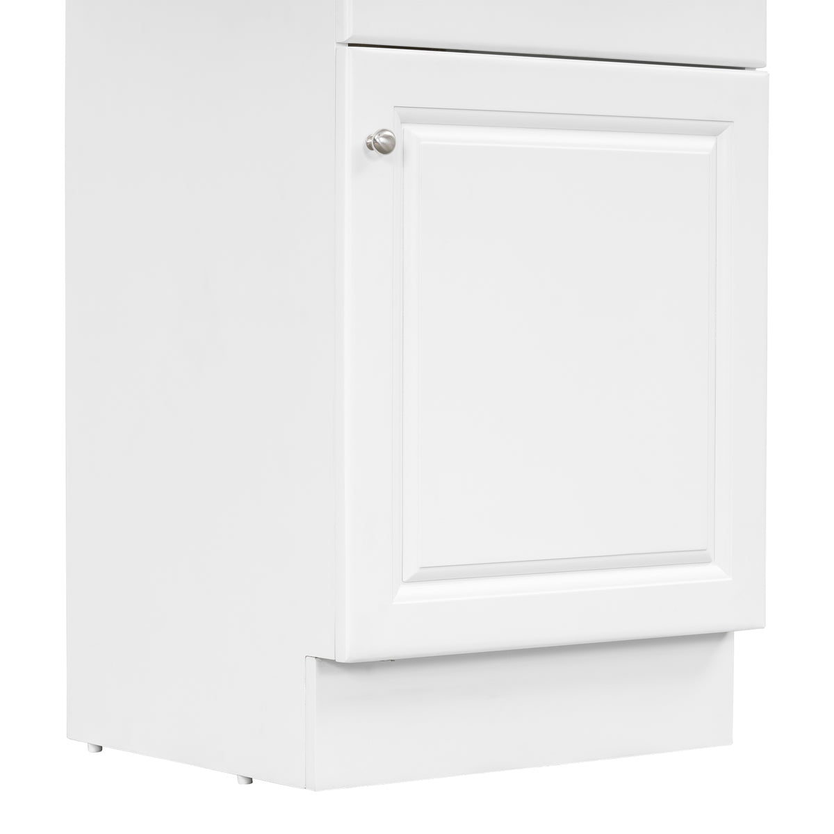 Effervescent Vanes Wood Frame 20" Bathroom Vanity with Ceramic Sink, Cabinet with Soft-Closing Door Shelf and Adjustable Shelf, Open Back, Metal Hardware, Storage/Organizer, White