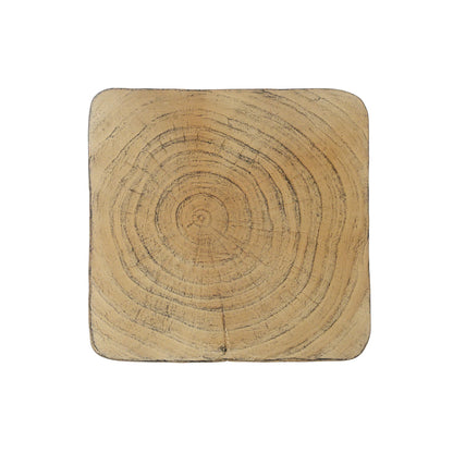 Woanar MGO Twist Shape Side Table, Wood-like texture