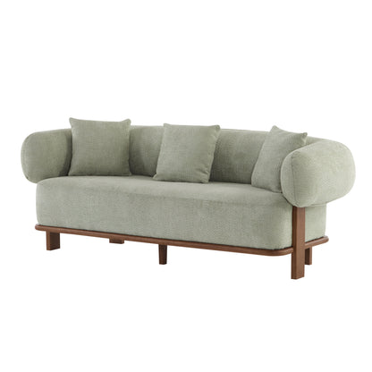 Warder Modern Round Arm Curved Soft Sofa