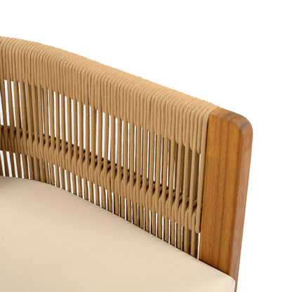 Sylvia Outdoor Dining Set with Acacia Wood Table and 4 Chairs,Waterproof Cushions