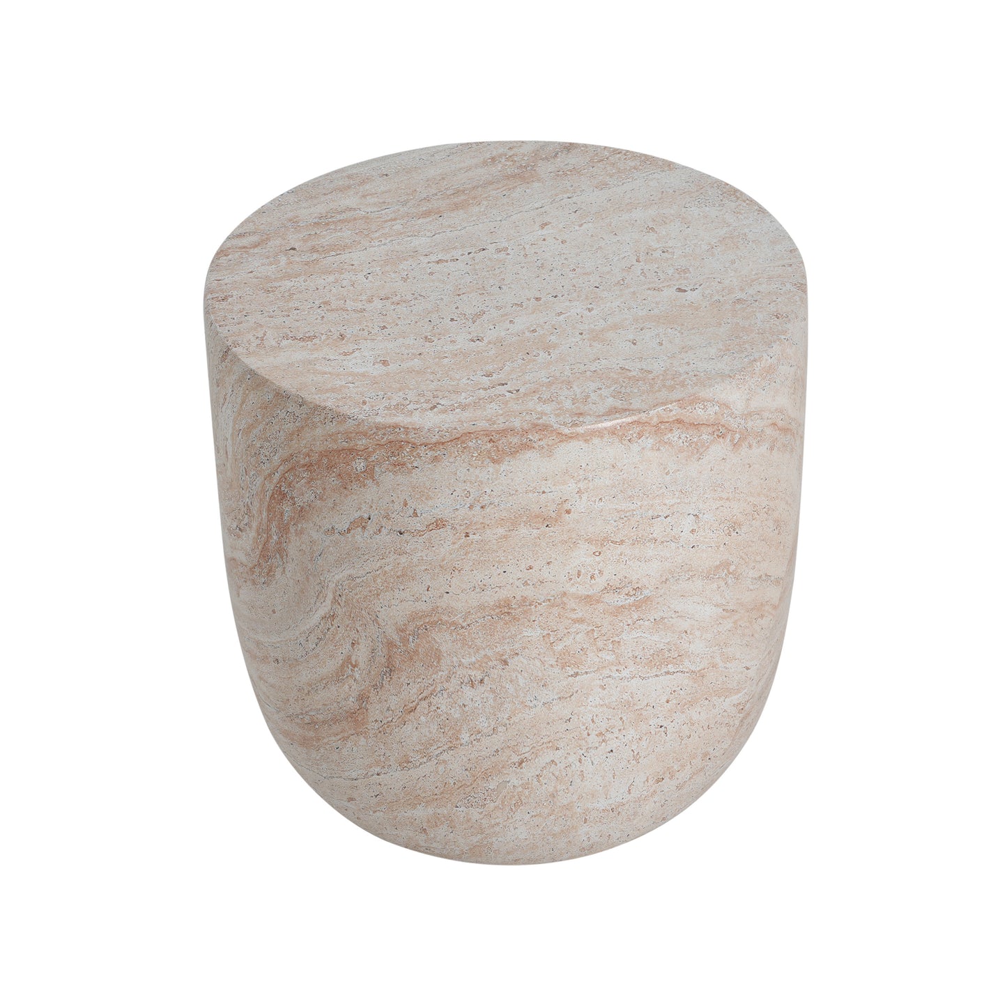 Glenhurst Outdoor Lightweight Concrete Side Table,Travertine Finish