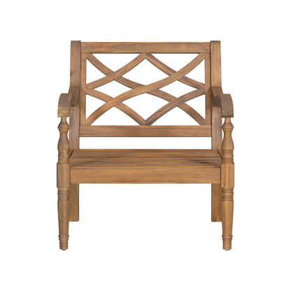 Selyric Acacia Luxe Outdoor Patio Chair with Cushions,Wooden Club Chairs,Set of 2