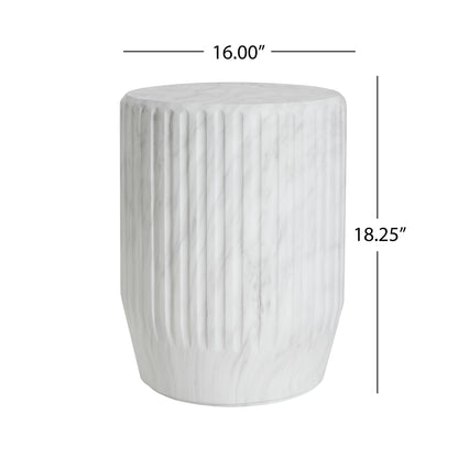 Alisarae Outdoor Cicci Carved Side Table