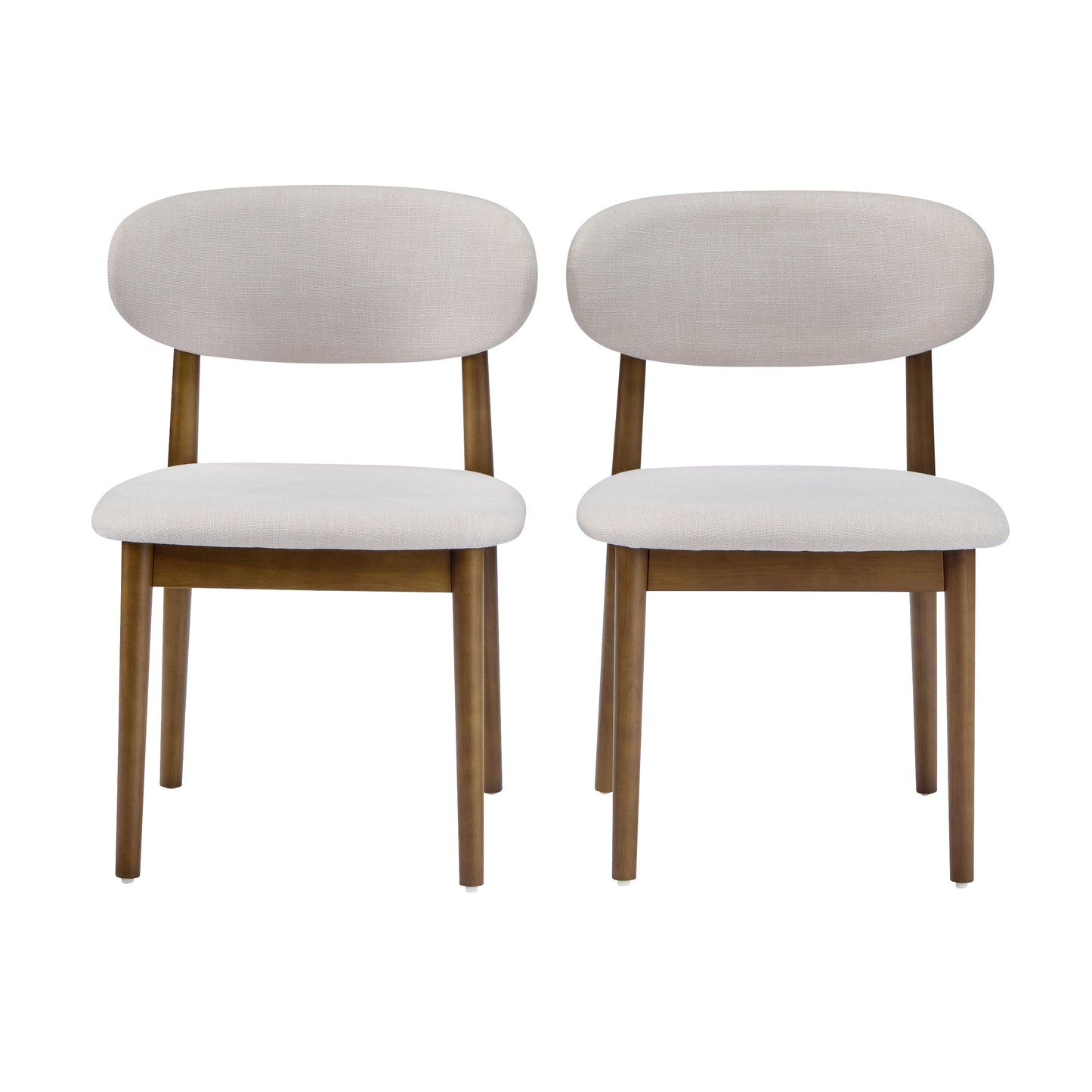 Lumene Contemporary Upholstered Side Chair with Soild Wood Legs and Curved Back (Set of 2)