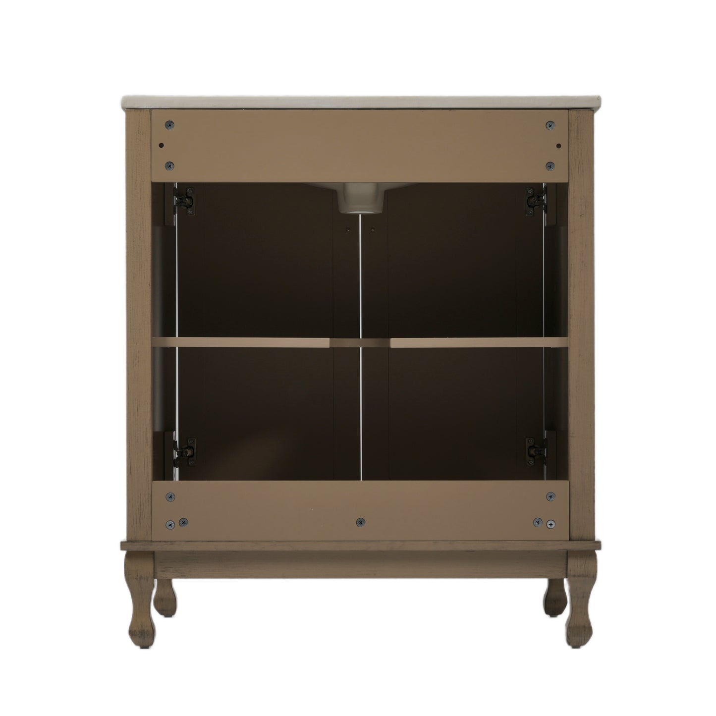 Orion 30" Vintage Bathroom Vanity with Ceramic Sink, Bathroom Vanity Cabinet,Antique Brown