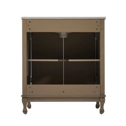 Orion 30" Vintage Bathroom Vanity with Ceramic Sink, Bathroom Vanity Cabinet,Antique Brown