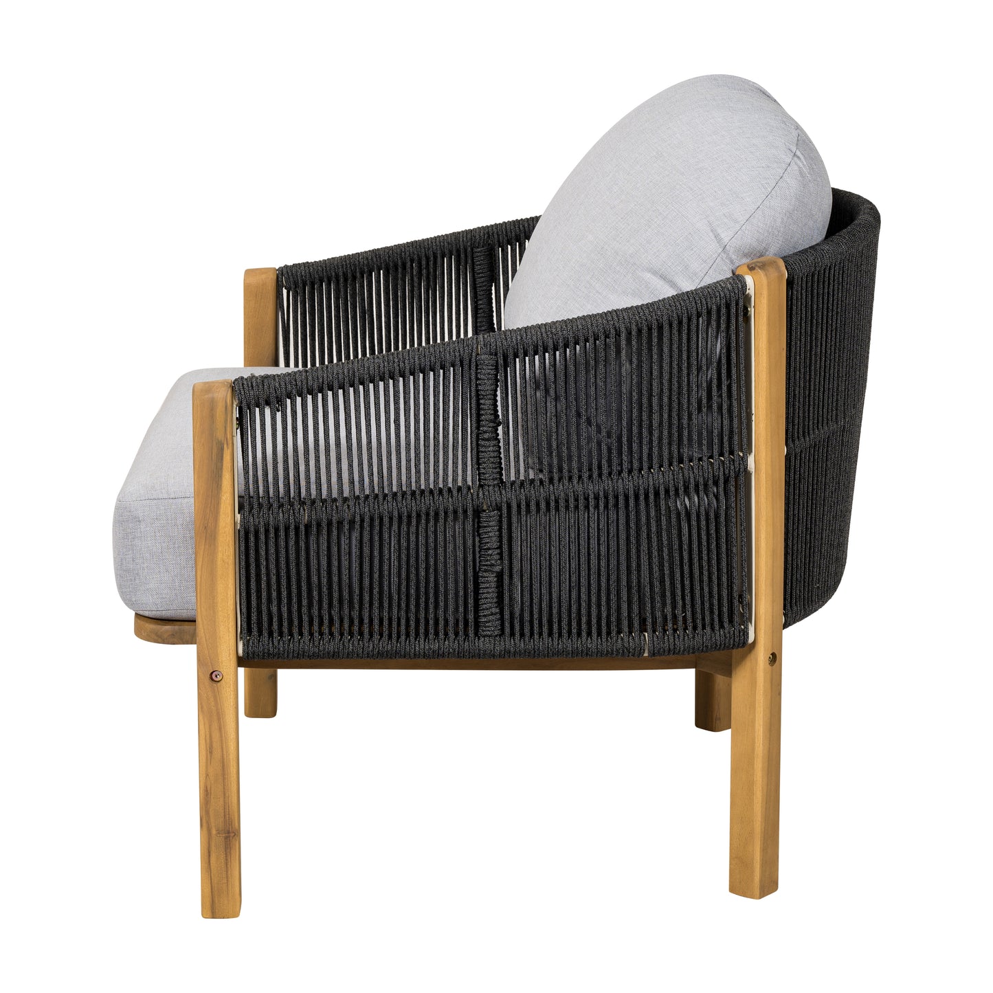 Ylaenor Outdoor Wood Club Chair, with Cushion