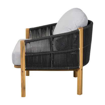Ylaenor Outdoor Wood Club Chair, with Cushion