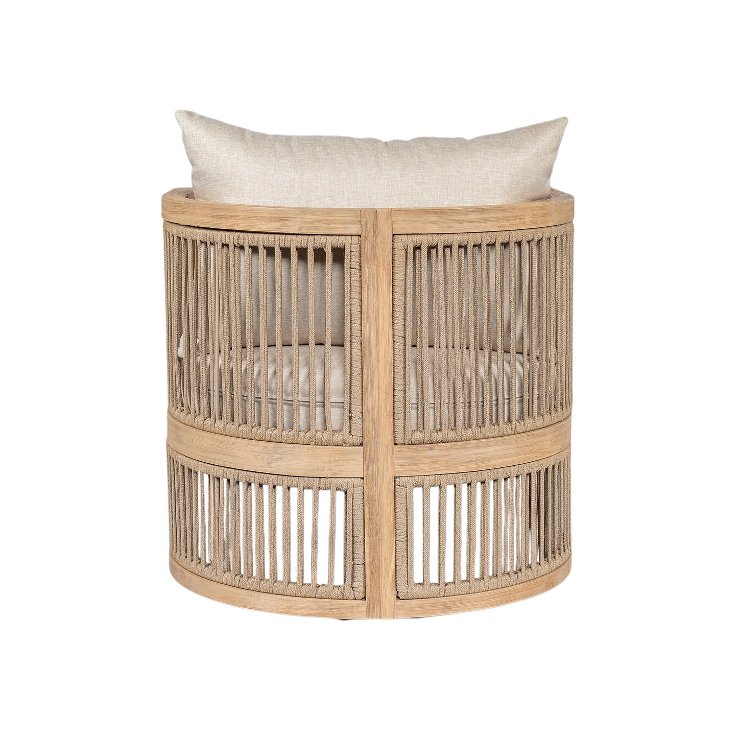 Maelrik Outdoor Acacia Wood Patio Chair with Cushions