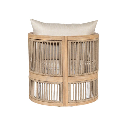 Maelrik Outdoor Acacia Wood Patio Chair with Cushions