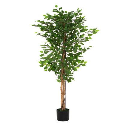 Peregrine 63" Artificial Ficus Tree with Black Plastic Pot