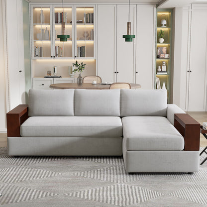 Serava Sectional Sofa Upholstered Sofa Couch with Reversible Armrests for Living Room