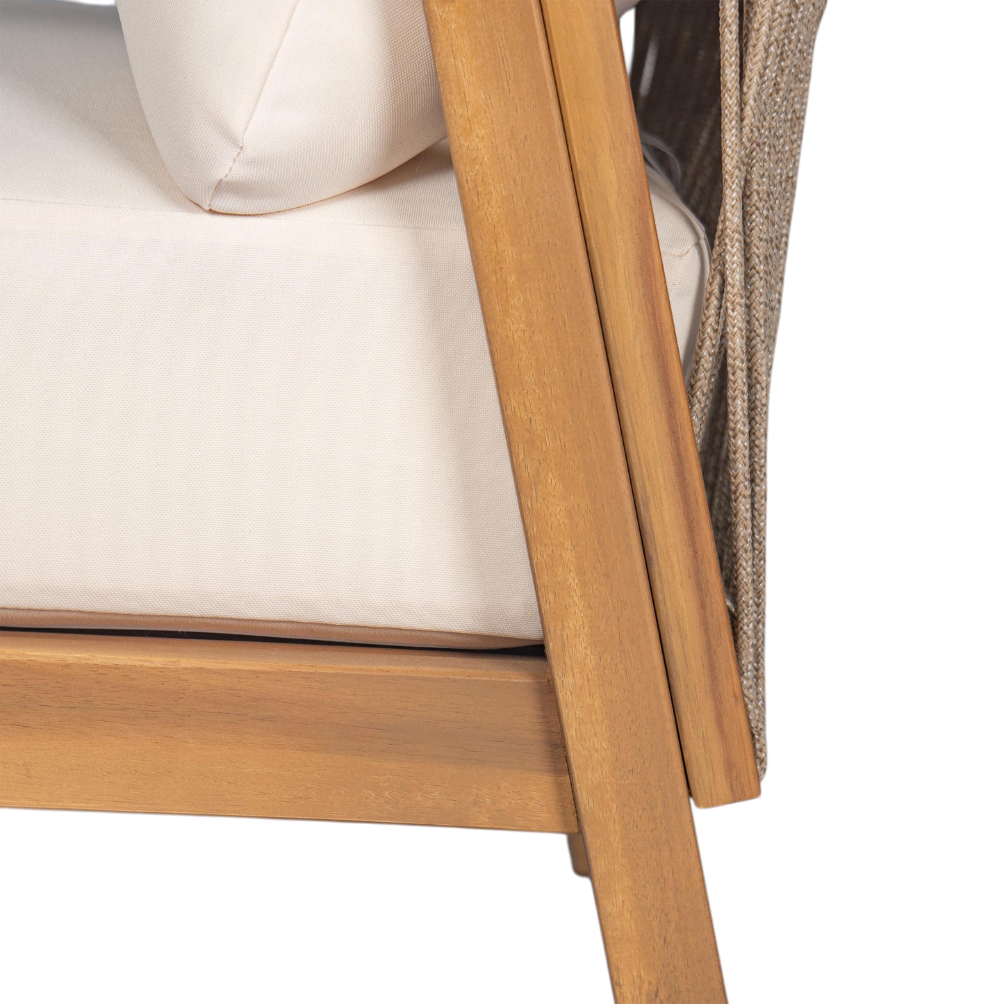 Lumozorette 28" Outdoor Lounge Chair with Backrest,Cushions and Curved Armrests