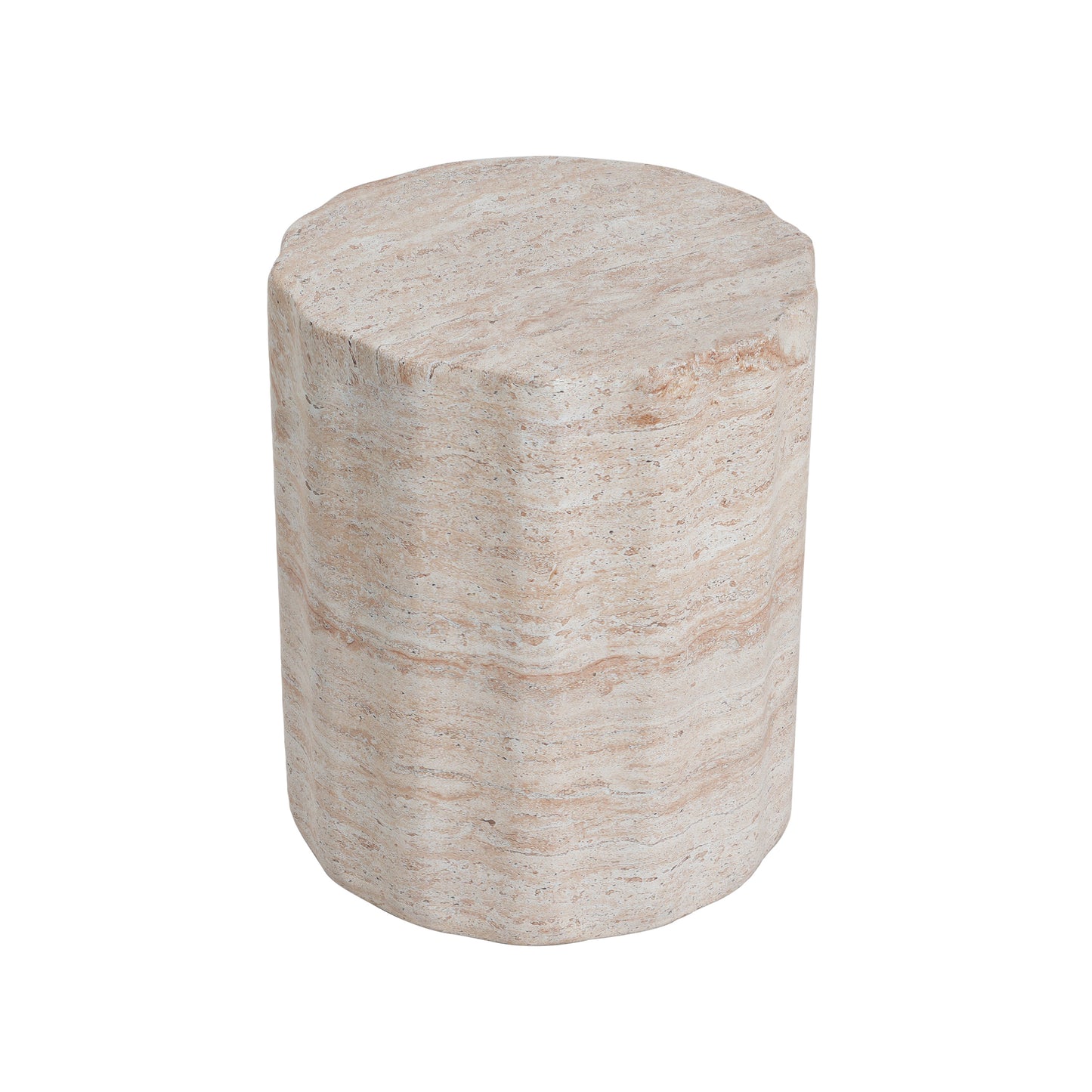 Ivywell Outdoor/Indoor Lightweight Concrete Side Table,Travertine Finish
